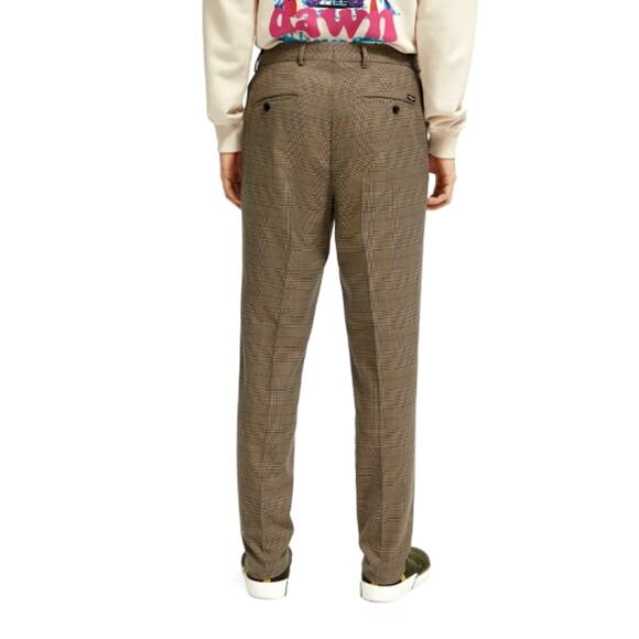 Scotch & Soda Men's Taupe Check Slim Tapered Fit Chino Pants Size 30/32 - Picture 2 of 12
